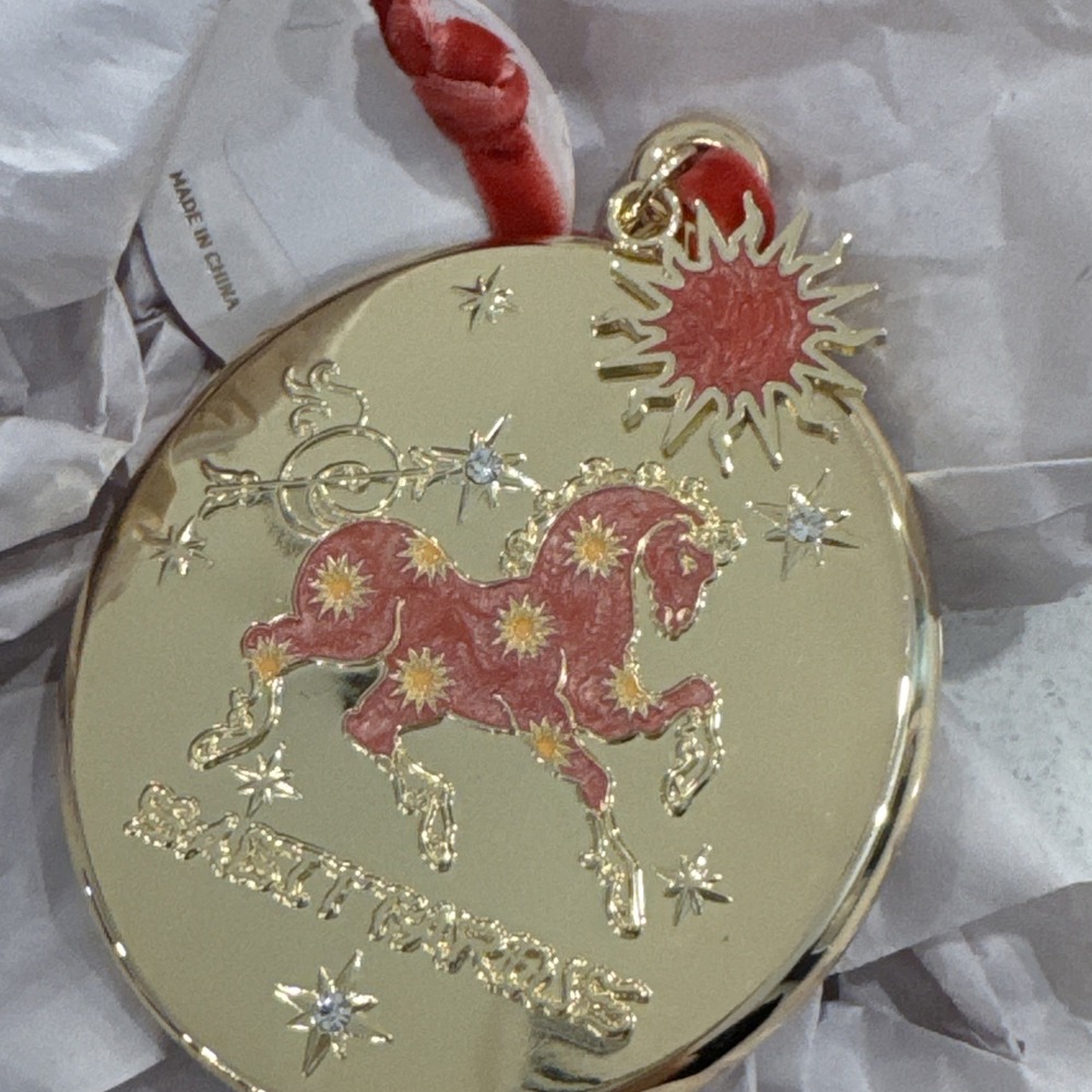 Anthropologie Lou Benesch Zodiac Ornament Sagittarius Gold Christmas New